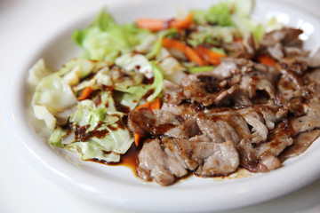Beef yakiniku in close up , Japanese food