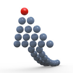 3d rising balls arrow