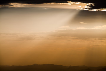 colorful dramatic sky with cloud at sunset
