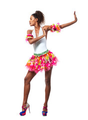 Beautiful dancer, dancer posing on studio background