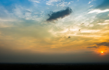 Fototapeta premium colorful dramatic sky with cloud at sunset