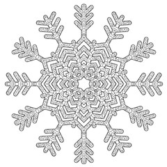 Hand drawn antistress snowflake. - 124751707