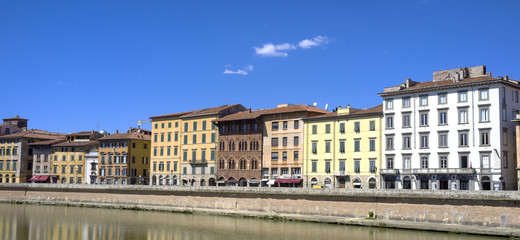 Fototapeta na wymiar Pisa, Lungarno alley panorama. Color image
