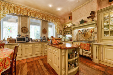 Russia,Moscow region -kitchen interior in luxury country house