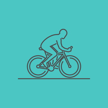 Modern outline cycling logo.