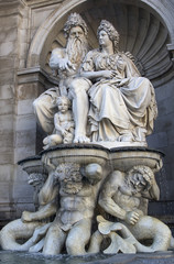 Fototapeta na wymiar fountain in Vienna albrecht danubius and vindobona