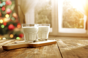 xmas time and milk on table 