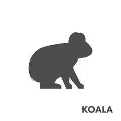 Black vector figure of koala