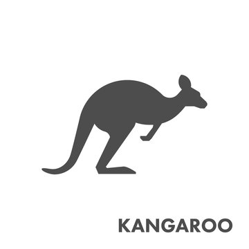 Black vector figure of kangaroo.