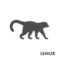 Black vector figure of lemur.