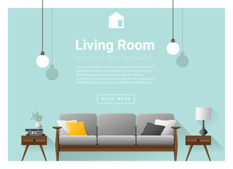 Modern living room Interior background , vector, illustration