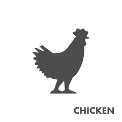 Black vector figure of chiken.