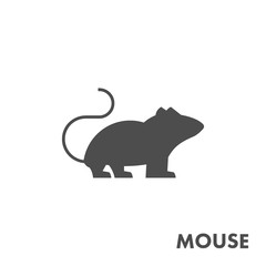 Black vector figure of mouse.