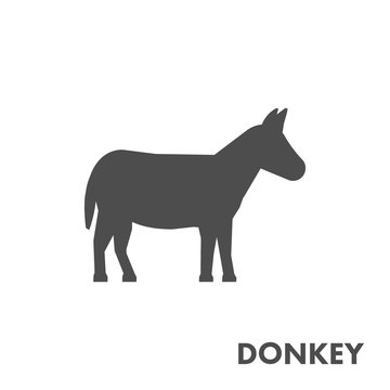 Black vector figure of donkey.