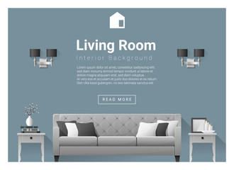 Modern living room Interior background , vector, illustration