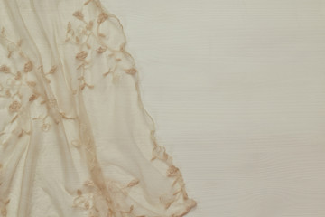top view of vintage hand made beautiful lace fabric