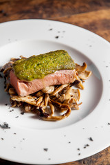 Meat with mushrooms