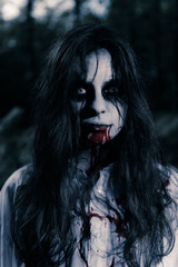 Zombie girl looking