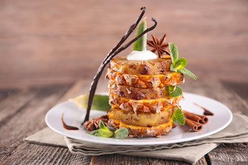 roast pineapple and cream