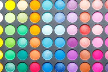 Palette with a multicolored eyeshadows