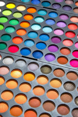 Palette with a multicolored eyeshadows