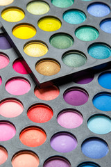 Palette with a multicolored eyeshadows