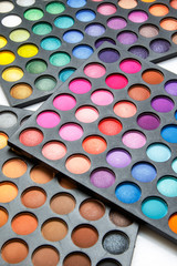 Palette with a different multicolored eyeshadows