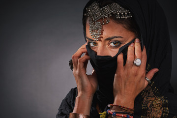 portrait of a beautiful Arab girl for advertising and magazines.