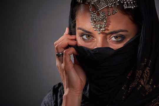 portrait of a beautiful Arab girl for advertising and magazines.