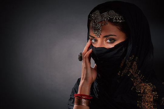portrait of a beautiful Arab girl for advertising and magazines.