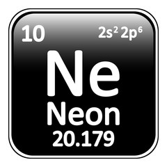 Periodic table element neon icon.
