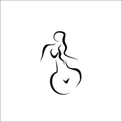 female shape vector lines icon