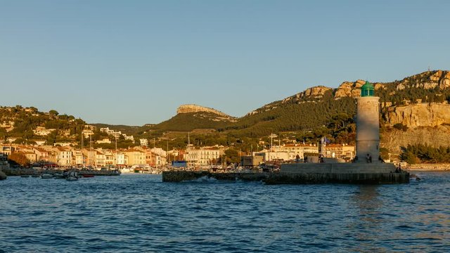 Time-Lapse, vue on the Port of Cassis in Provence, France