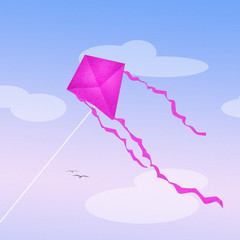 pink kite in the sky