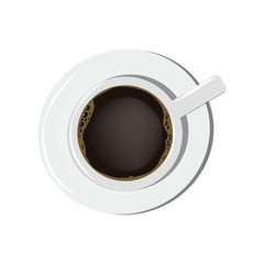 Cup of coffee on a white background. Vector