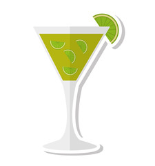tropical cocktail cup isolated icon vector illustration design