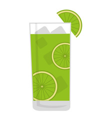 tropical cocktail glass isolated icon vector illustration design