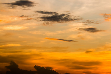 colorful dramatic sky with cloud at sunset