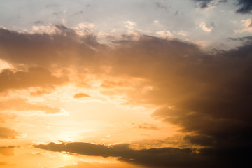 colorful dramatic sky with cloud at sunset