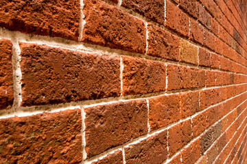 Wall made from Red solid bricks