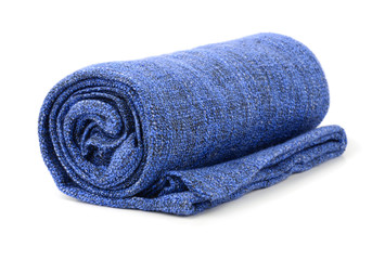 Blue rolled blanket