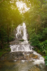 Fototapeta na wymiar Punyaban Waterfall, Ranong, Thailand.