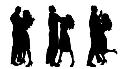 Vector silhouette of couple.
