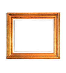 Golden frame isolated on white