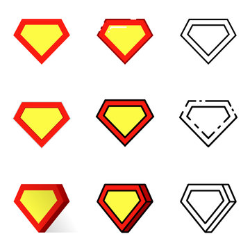 Superhero icons set