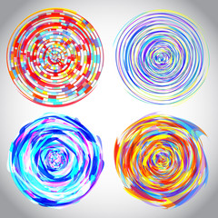 Colorful abstract icon set. Dynamic flow illustration. Swirl collection. Design elements set