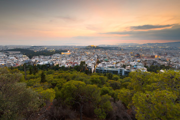 Obraz premium View of Athens from Lycabettus Hill, Greece.