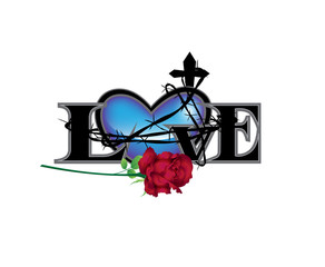 Love roses, heart tattoo designs.