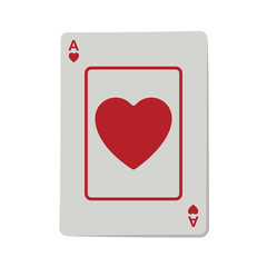 casino cards poker heart ace icon over white background.  gambling games design. vector illustration