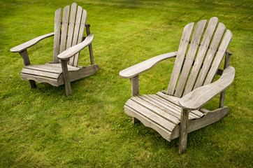 two adirondack chairs